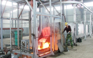 Push rod furnace heat treatment automatic production line